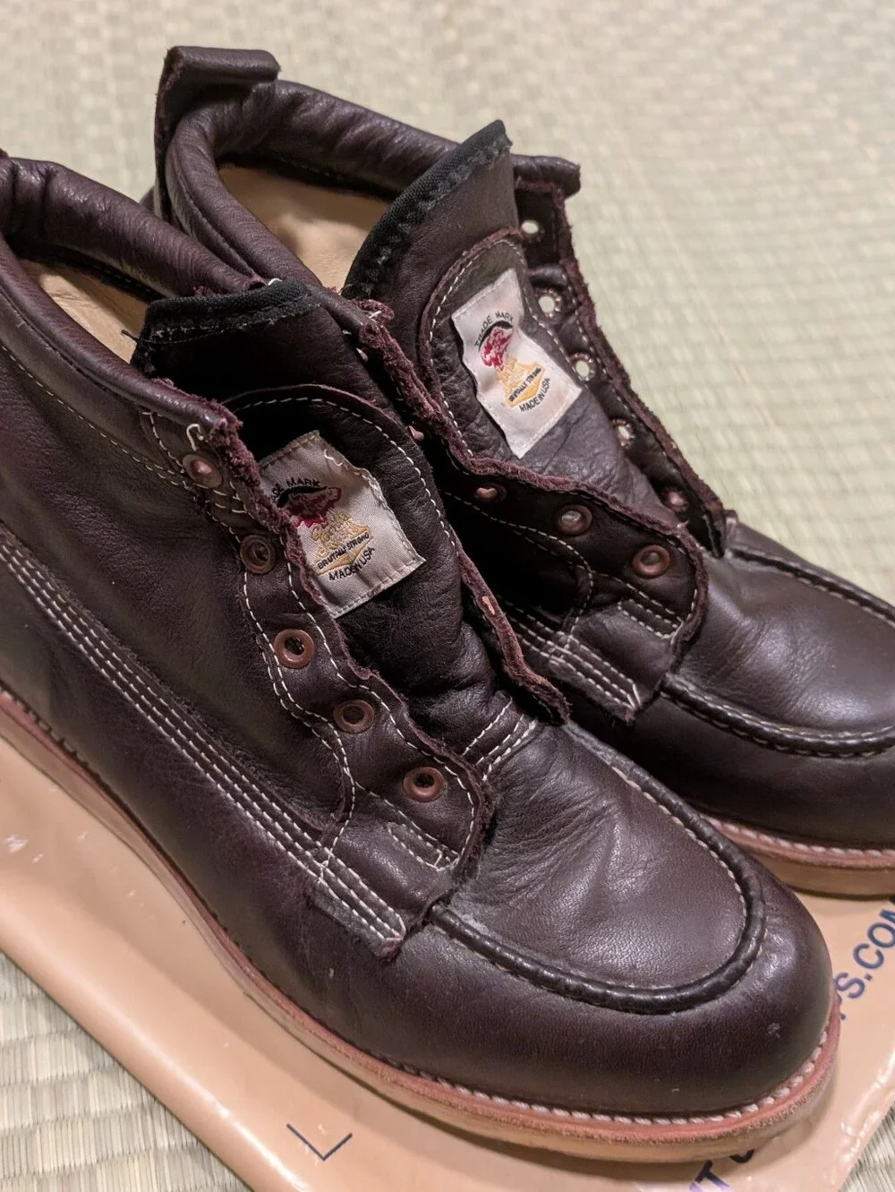 Gorilla Trekker Leather Boots Men's Size 8.5 Made in USA *No Laces*